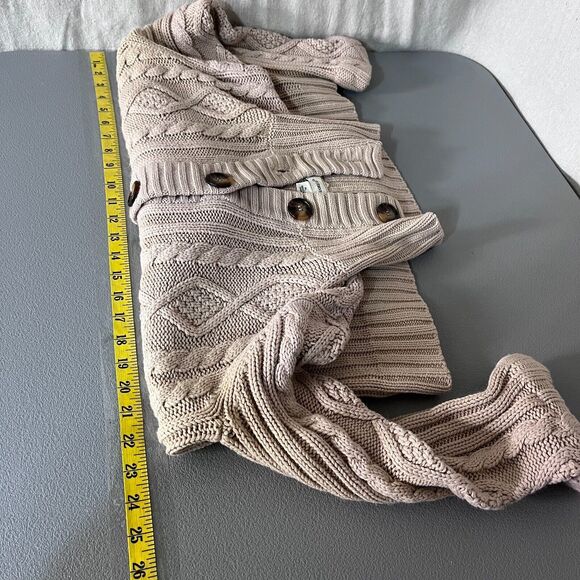 Vintage St Johns Bay Womens Chunky Cable Knit Cardigan Sweater Petite L Button - Picture 8 of 10
